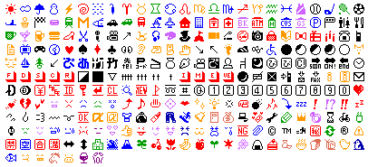 overview of original i-mode emojis